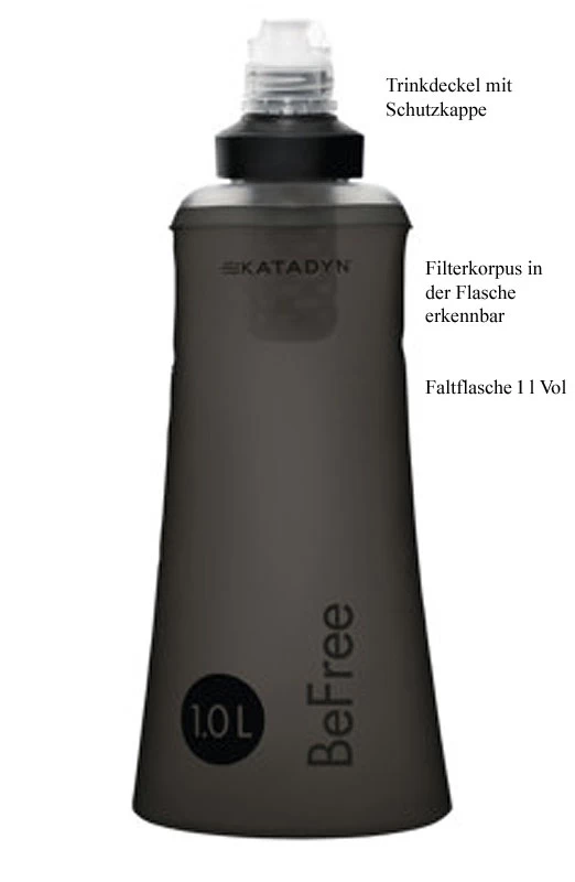 Katadyn BeFree Water Filtration System 1L - Black Edition 1 Katadyn BeFree Water Filtration System 1L - Black Edition