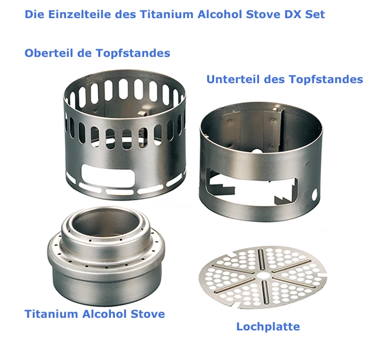Evernew Titanium Alcohol DX Stove Set 1 Evernew Titanium Alcohol DX Stove Set