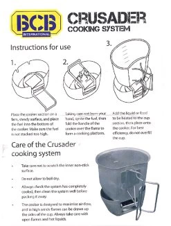 BCB Crusader Cooking System -Ausgewählte Campingausrüstungsgeschäfte crusaderstove instr