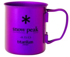 Snowpeak Single Cup 450 Titan Elox -Ausgewählte Campingausrüstungsgeschäfte mg 043purple